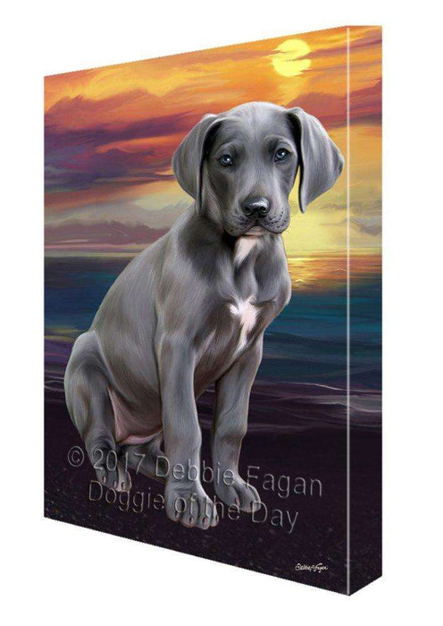 Great Dane Dog Painting Printed on Canvas Wall Art Signed