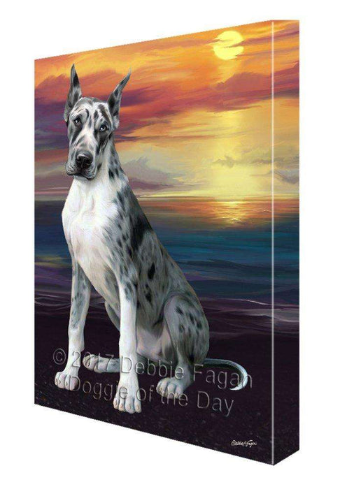 Great Dane Dog Painting Printed on Canvas Wall Art Signed