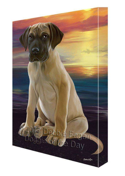Great Dane Dog Painting Printed on Canvas Wall Art Signed