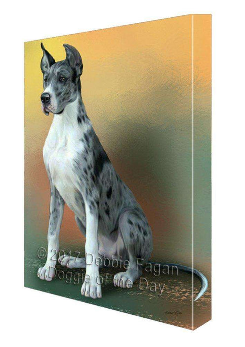 Great Dane Dog Painting Printed on Canvas Wall Art Signed