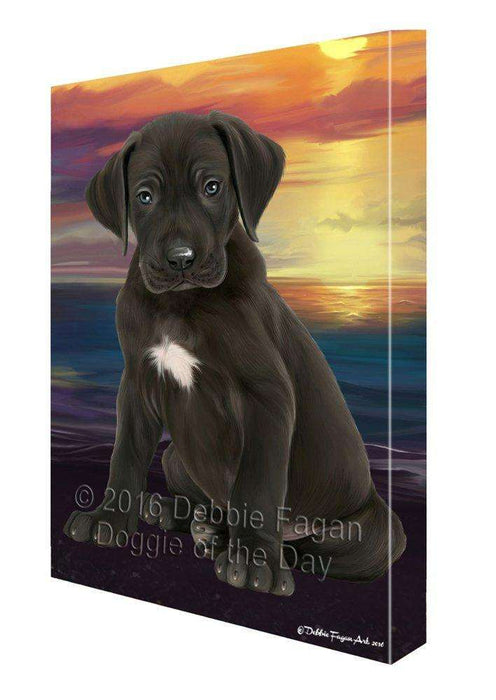 Great Dane Dog Painting Printed on Canvas Wall Art