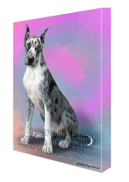 Great Dane Dog Painting Printed on Canvas Wall Art