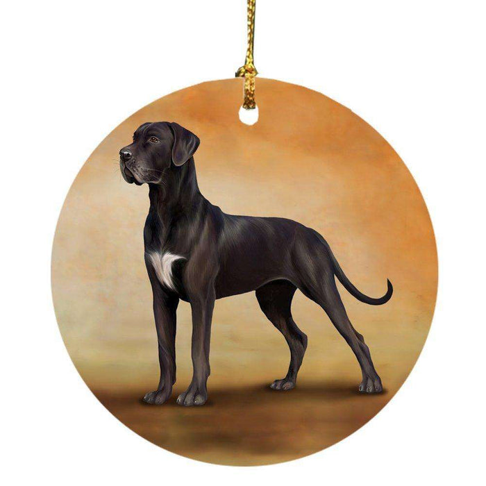 Great Dane Dog Round Christmas Ornament