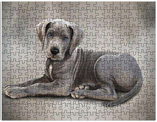 Great Dane Puppy Dog Art Portrait Print 300 Pc. Puzzle with Photo Tin