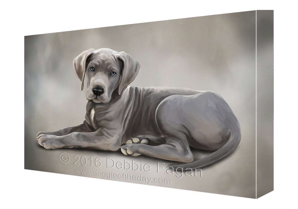 Great Dane Puppy Dog Art Portrait Print Canvas