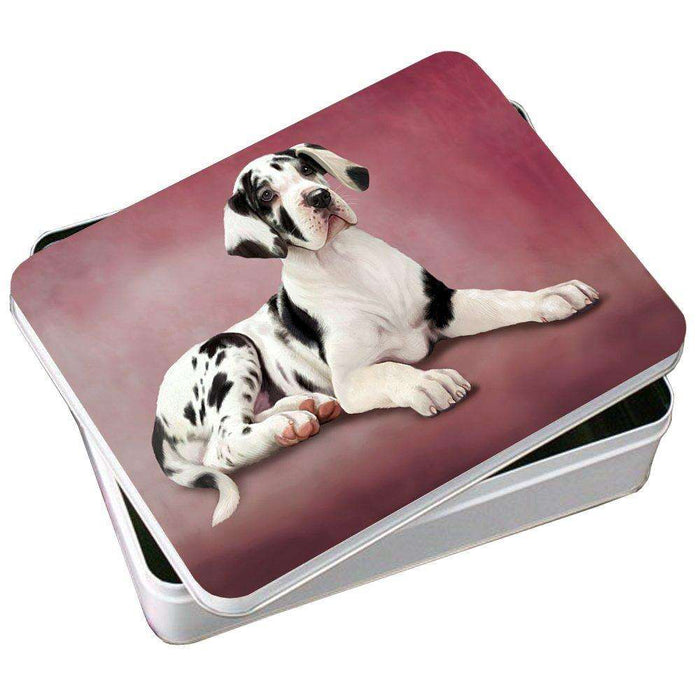Great Dane Puppy Dog Photo Storage Tin