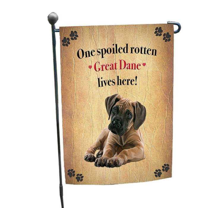 Great Dane Spoiled Rotten Dog Garden Flag