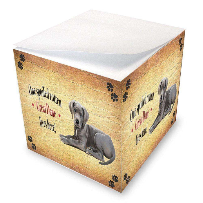Great Dane Spoiled Rotten Dog Note Cube