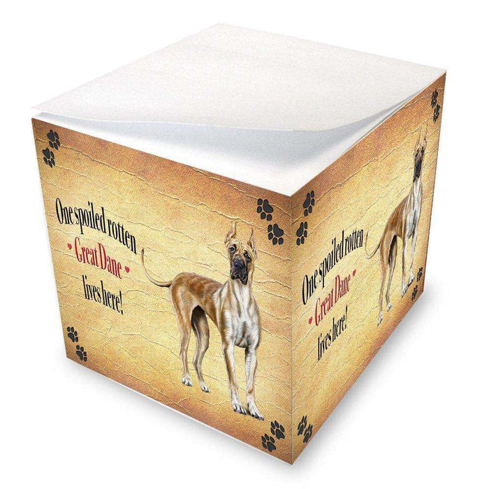 Great Dane Spoiled Rotten Dog Note Cube