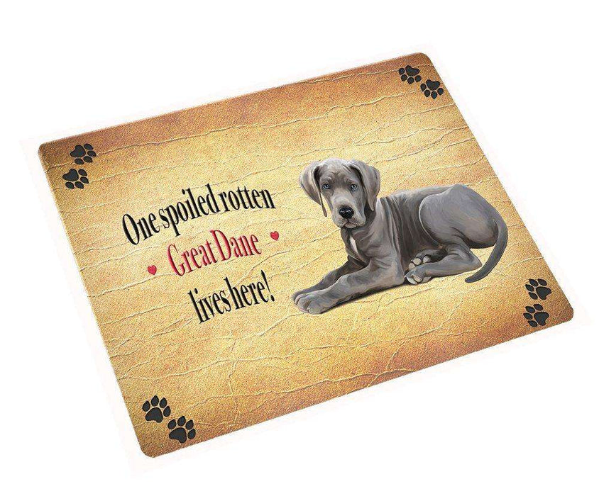Great Dane Spoiled Rotten Dog Tempered Cutting Board