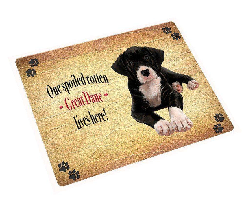 Great Dane Spoiled Rotten Dog Tempered Cutting Board
