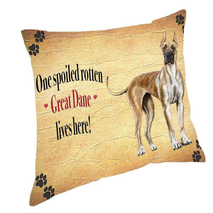 Great Dane Spoiled Rotten Dog Throw Pillow