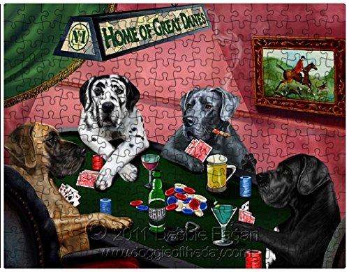 Great Danes Puzzle 300 Pc. with Photo Tin Four Dogs Playing Poker
