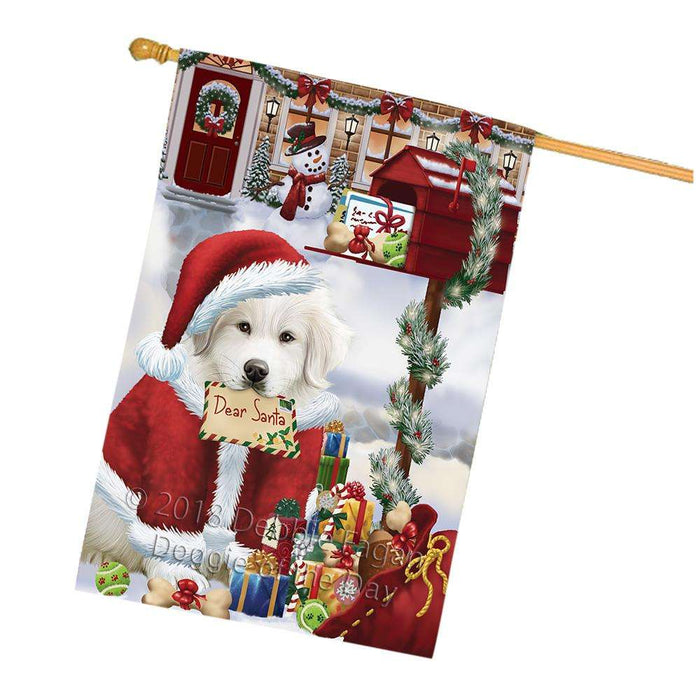 Great Pyrenees Dog Dear Santa Letter Christmas Holiday Mailbox House Flag FLG53738