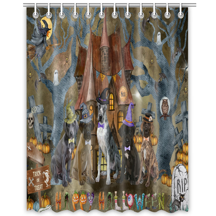 Great Dane Shower Curtain: Explore a Variety of Designs, Halloween Bathtub Curtains for Bathroom with Hooks, Personalized, Custom, Gift for Pet and Dog Lovers