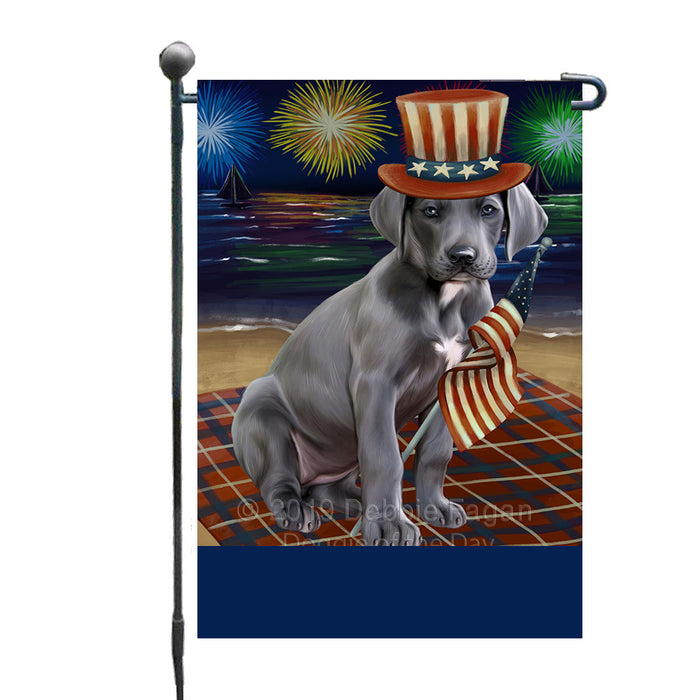 Personalized 4th of July Firework Great Dane Dog Custom Garden Flags GFLG-DOTD-A57930