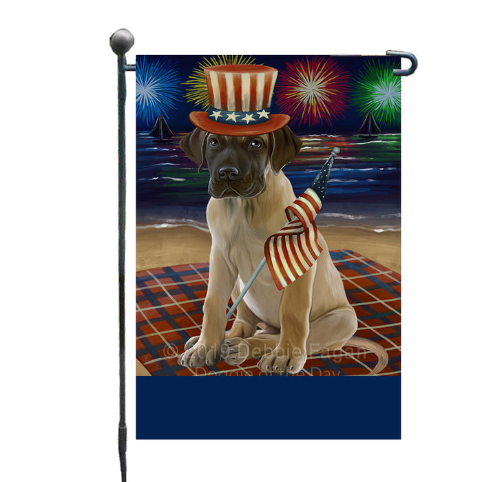 Personalized 4th of July Firework Great Dane Dog Custom Garden Flags GFLG-DOTD-A57931