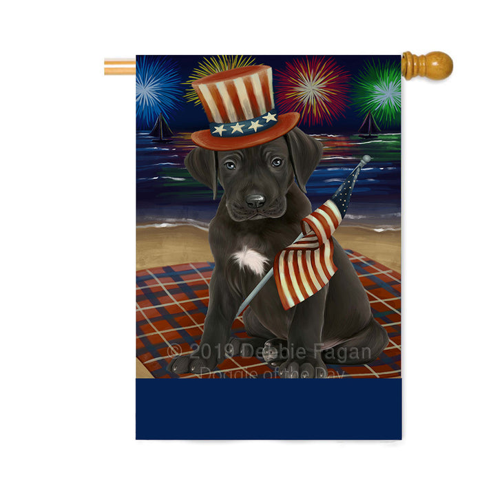 Personalized 4th of July Firework Great Dane Dog Custom House Flag FLG-DOTD-A57988