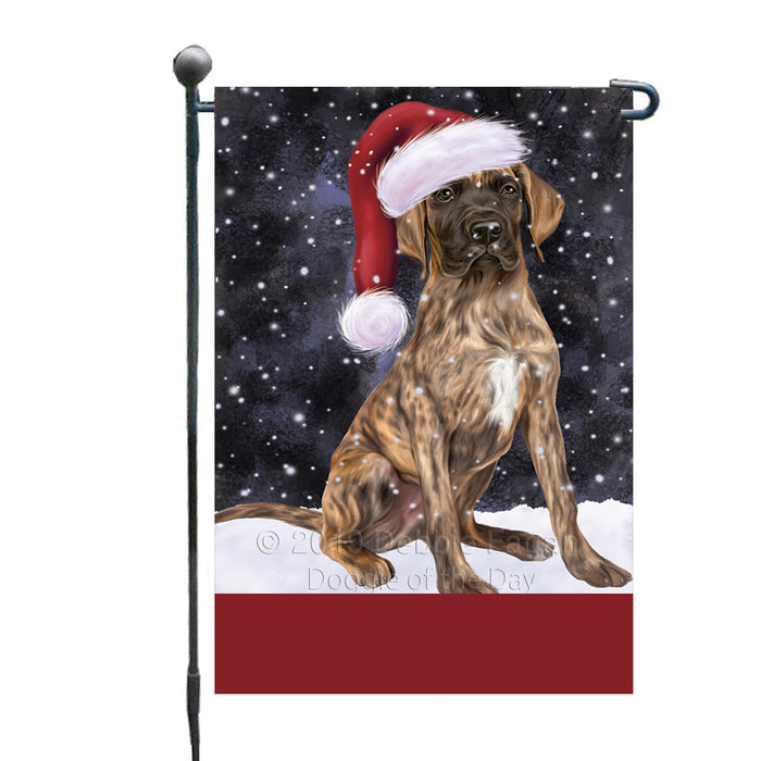 Personalized Let It Snow Happy Holidays Great Dane Dog Custom Garden Flags GFLG-DOTD-A62359