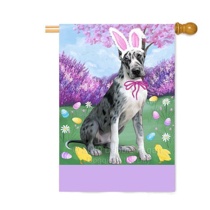 Personalized Easter Holiday Great Dane Dog Custom House Flag FLG-DOTD-A58931