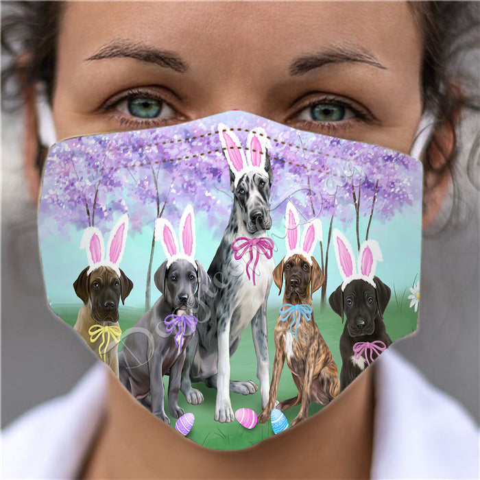 Easter Holiday Great Dane Dogs Face Mask FM49606
