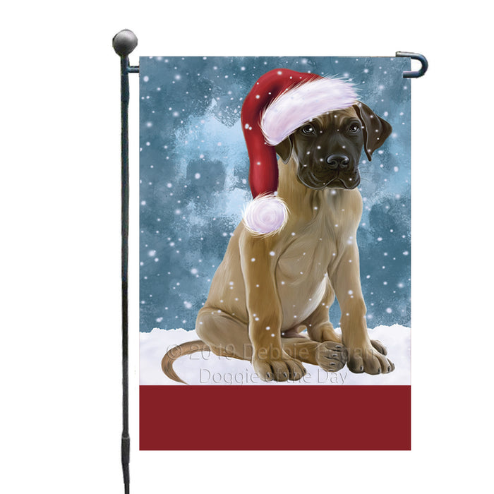 Personalized Let It Snow Happy Holidays Great Dane Dog Custom Garden Flags GFLG-DOTD-A62361