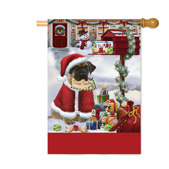 Personalized Happy Holidays Mailbox Great Dane Dog Christmas Custom House Flag FLG-DOTD-A59994