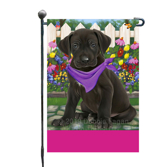 Personalized Spring Floral Great Dane Dog Custom Garden Flags GFLG-DOTD-A62875