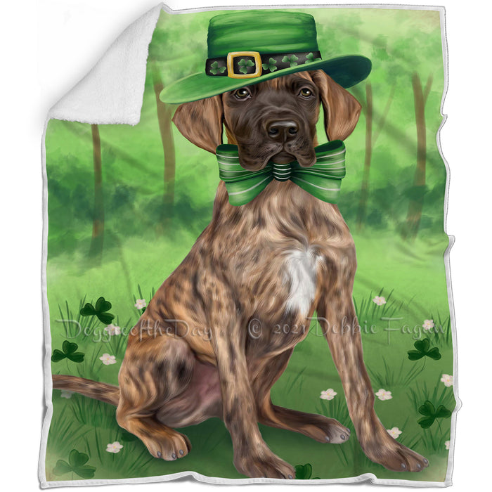 St. Patricks Day Irish Portrait Great Dane Dog Blanket BLNKT54921