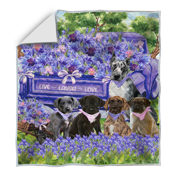 Great Dane Quilt, Explore a Variety of Bedding Designs, Bedspread Quilted Coverlet, Custom, Personalized, Pet Gift for Dog Lovers