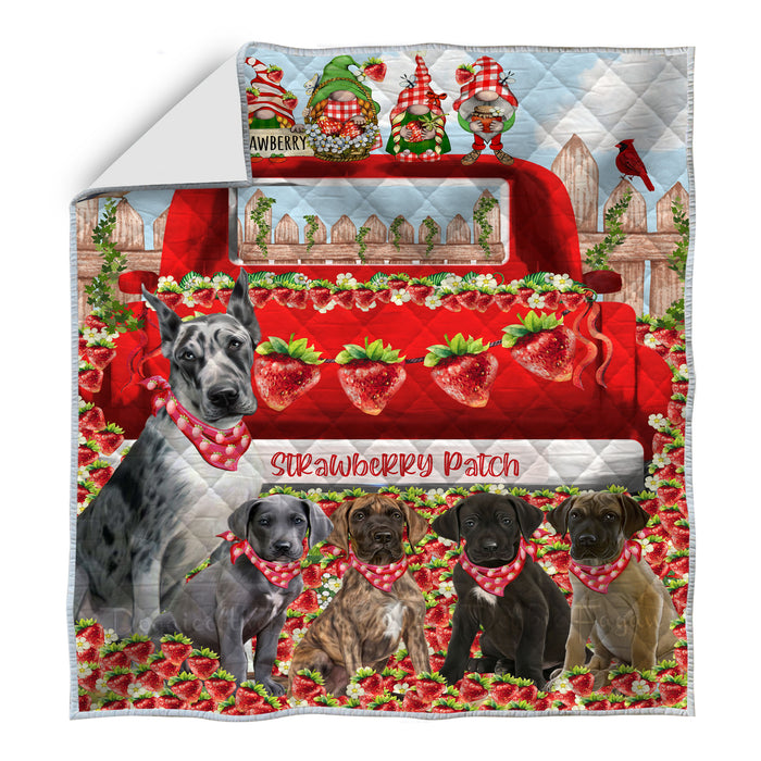 Great Dane Bed Quilt, Explore a Variety of Designs, Personalized, Custom, Bedding Coverlet Quilted, Pet and Dog Lovers Gift