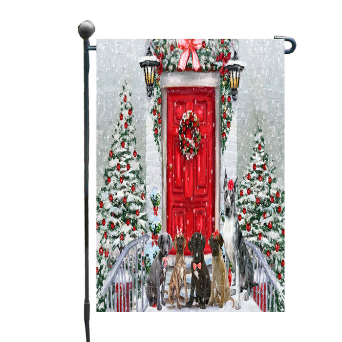 Christmas Holiday Welcome Great Dane Dogs Garden Flags- Outdoor Double Sided Garden Yard Porch Lawn Spring Decorative Vertical Home Flags 12 1/2"w x 18"h