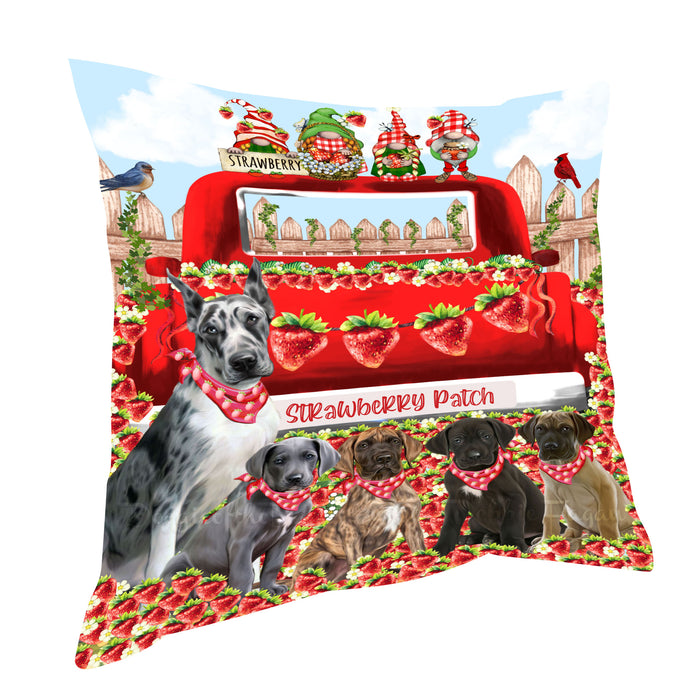 Great Dane Throw Pillow: Explore a Variety of Designs, Cushion Pillows for Sofa Couch Bed, Personalized, Custom, Dog Lover's Gifts