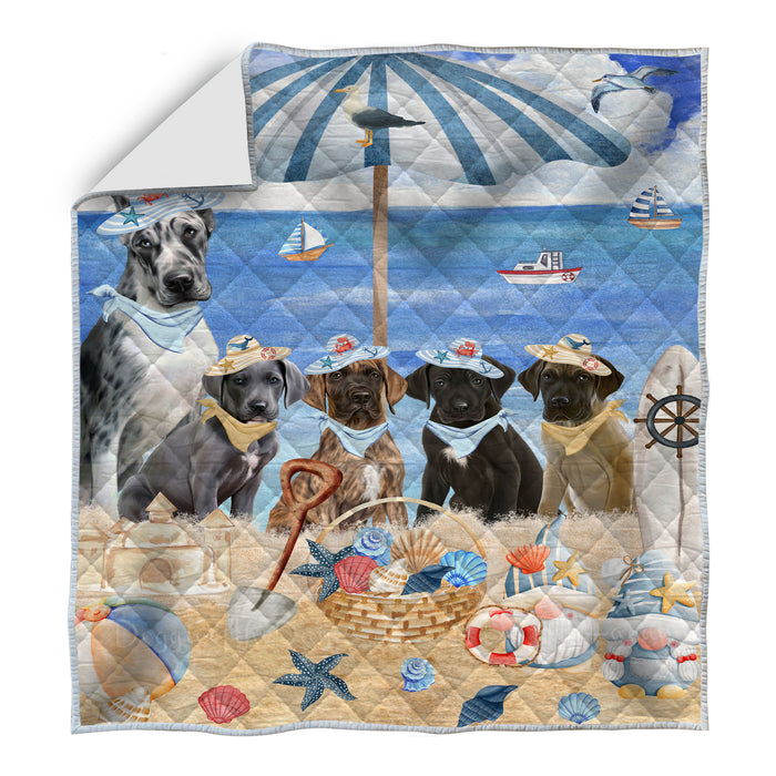 Great Dane Bed Quilt, Explore a Variety of Designs, Personalized, Custom, Bedding Coverlet Quilted, Pet and Dog Lovers Gift