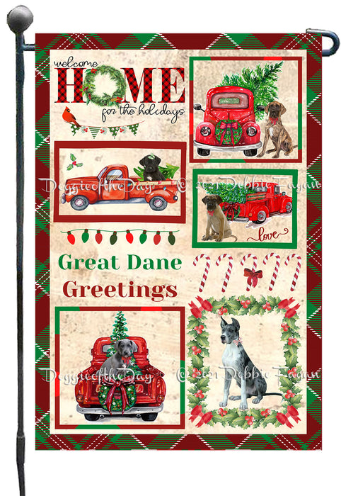 Welcome Home for Christmas Holidays Great Dane Dogs Garden Flag GFLG67012