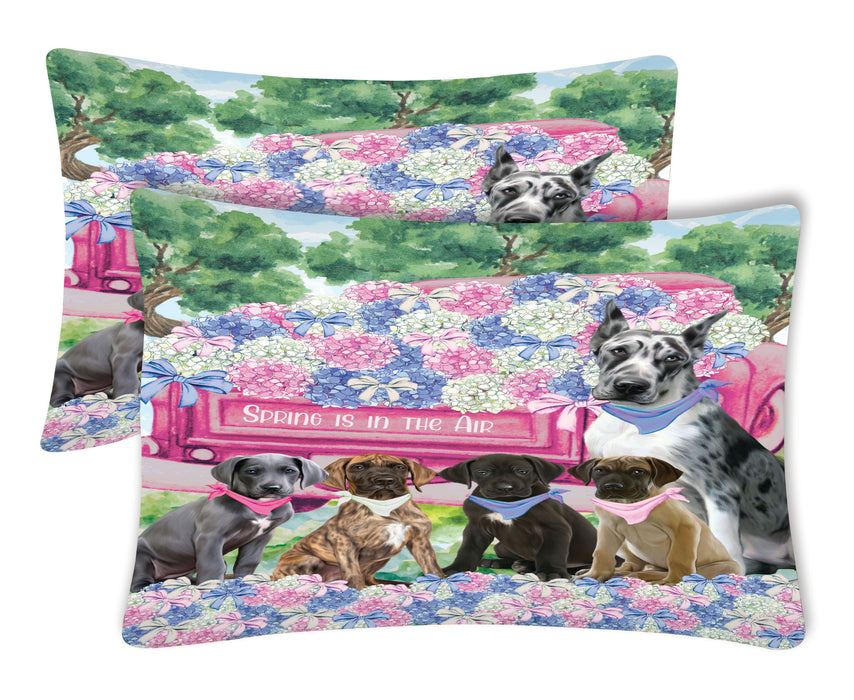 Great Dane Pillow Case, Soft and Breathable Pillowcases Set of 2, Explore a Variety of Designs, Personalized, Custom, Gift for Dog Lovers