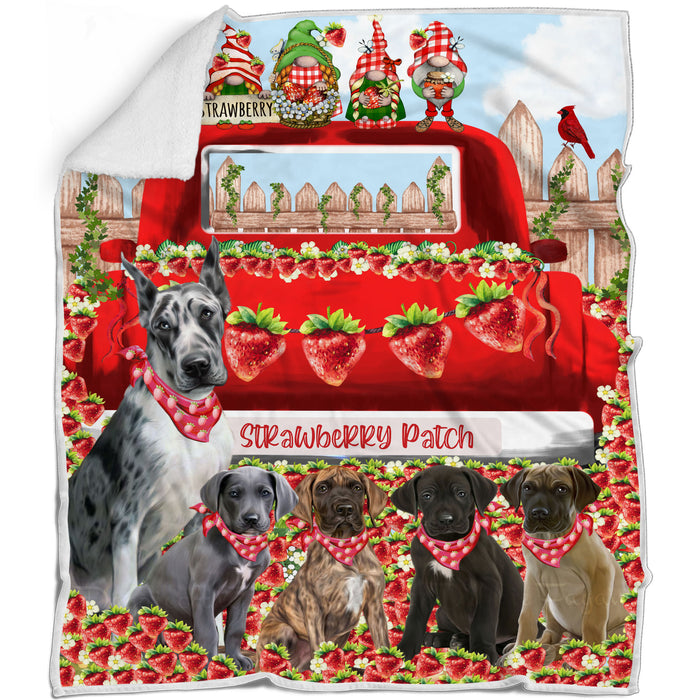 Great Dane Bed Blanket, Explore a Variety of Designs, Custom, Soft and Cozy, Personalized, Throw Woven, Fleece and Sherpa, Gift for Pet and Dog Lovers