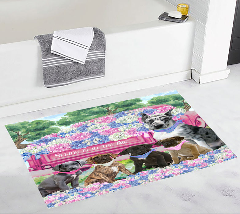 Great Dane Anti-Slip Bath Mat, Explore a Variety of Designs, Soft and Absorbent Bathroom Rug Mats, Personalized, Custom, Dog and Pet Lovers Gift