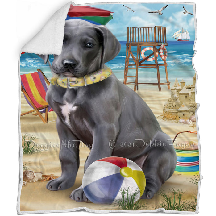 Pet Friendly Beach Great Dane Dog Blanket BLNKT52923