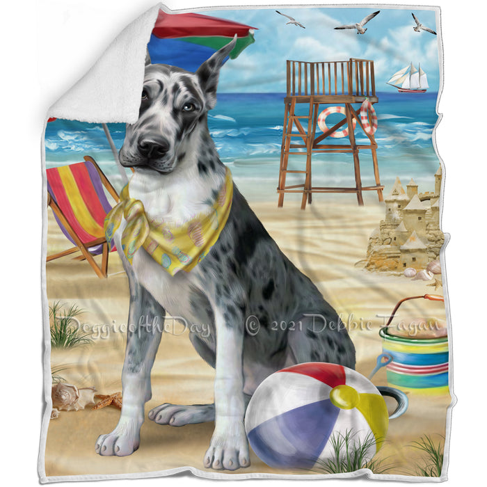 Pet Friendly Beach Great Dane Dog Blanket BLNKT52950