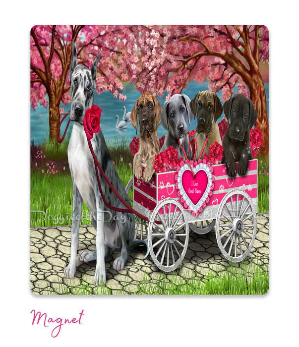 Mother's Day Gift Basket Great Dane Dogs Blanket, Pillow, Coasters, Magnet, Coffee Mug and Ornament