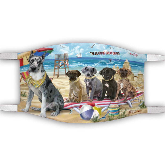 Pet Friendly Beach Great Dane Dogs Face Mask FM49106