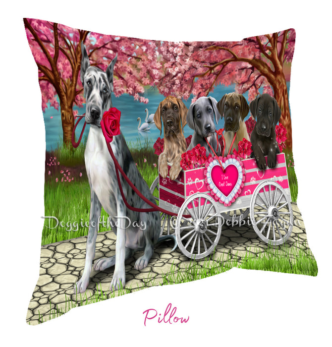Mother's Day Gift Basket Great Dane Dogs Blanket, Pillow, Coasters, Magnet, Coffee Mug and Ornament
