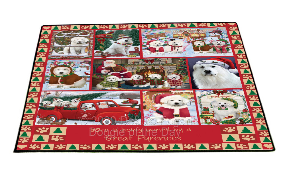 Love is Being Owned Christmas Great Pyrenee Dogs Floormat FLMS54865