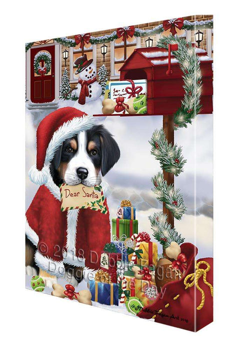 Greater Swiss Mountain Dog Dear Santa Letter Christmas Holiday Mailbox Canvas Print Wall Art Décor CVS99719