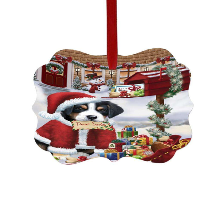 Greater Swiss Mountain Dog Dear Santa Letter Christmas Holiday Mailbox Double-Sided Photo Benelux Christmas Ornament LOR49052