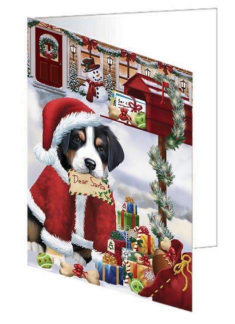 Greater Swiss Mountain Dog Dear Santa Letter Christmas Holiday Mailbox Handmade Artwork Assorted Pets Greeting Cards and Note Cards with Envelopes for All Occasions and Holiday Seasons GCD64652