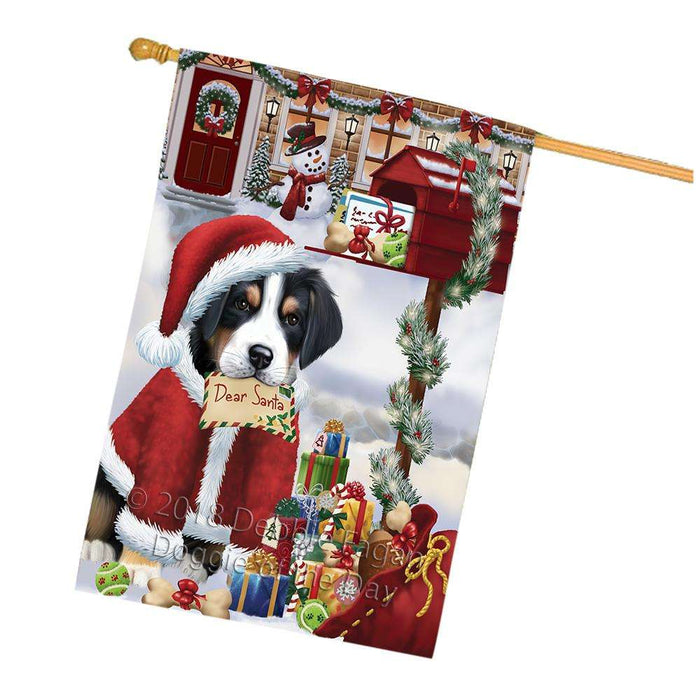 Greater Swiss Mountain Dog Dear Santa Letter Christmas Holiday Mailbox House Flag FLG53739