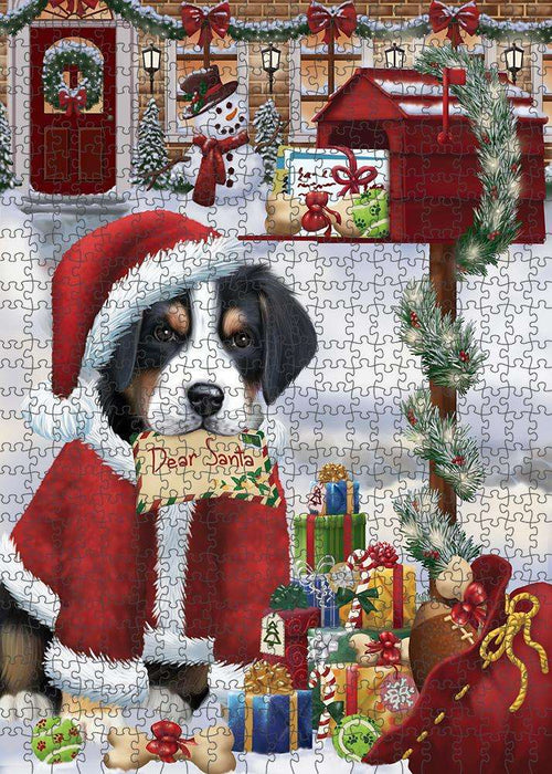Greater Swiss Mountain Dog Dear Santa Letter Christmas Holiday Mailbox Puzzle with Photo Tin PUZL81320