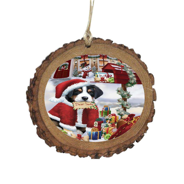 Greater Swiss Mountain Dog Dear Santa Letter Christmas Holiday Mailbox Wooden Christmas Ornament WOR49052